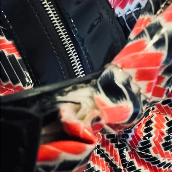 Tory Burch  Travel Bag Large Red and Black Geometric - Picture 16 of 16